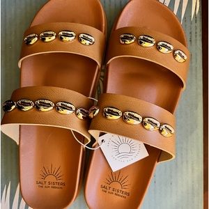 Salt Sisters Brown Oceanside golden seashell sandal